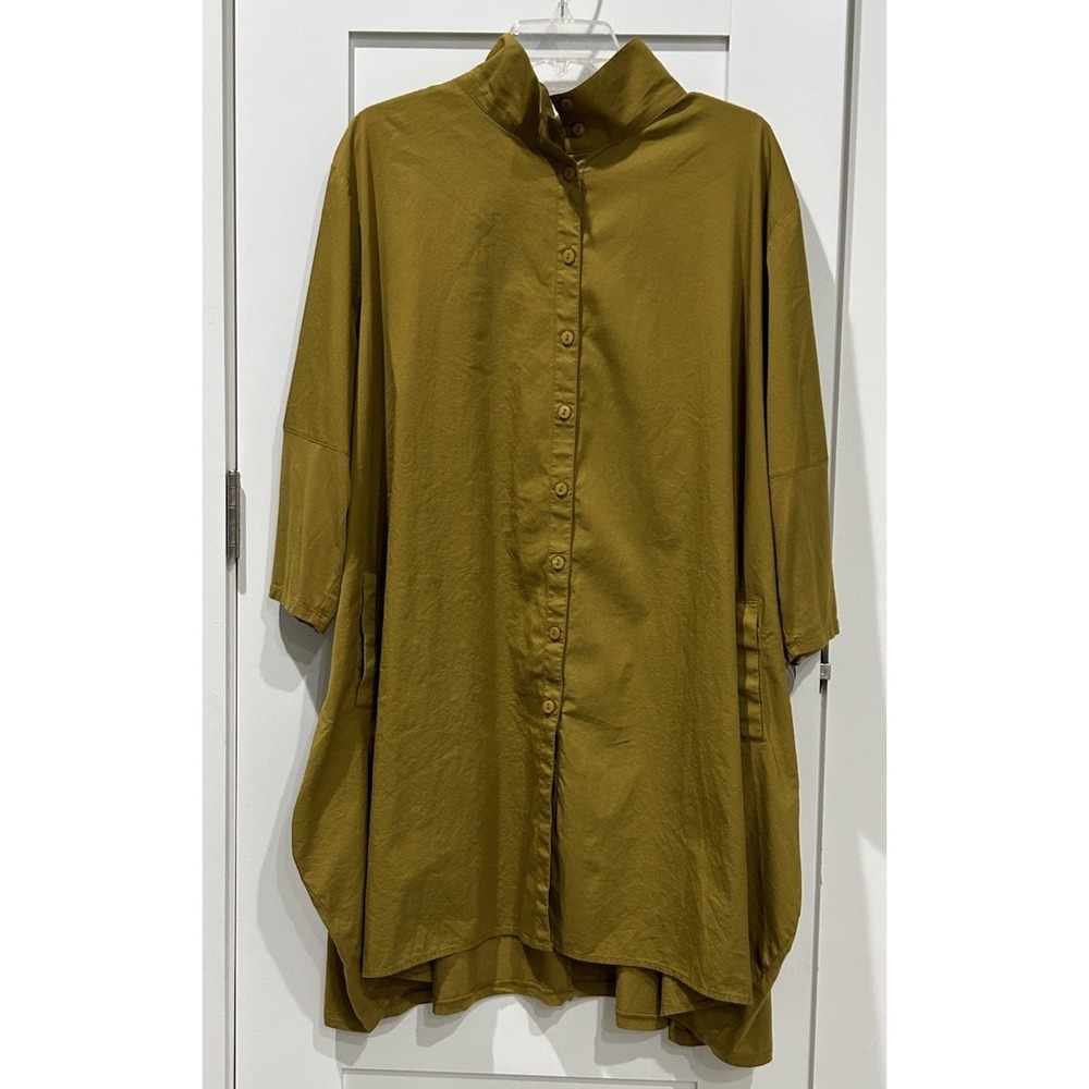 Stella Carakasi Tiburon Lagenlook Coastal Organic Cotton Tunic 2XL Saffron‎